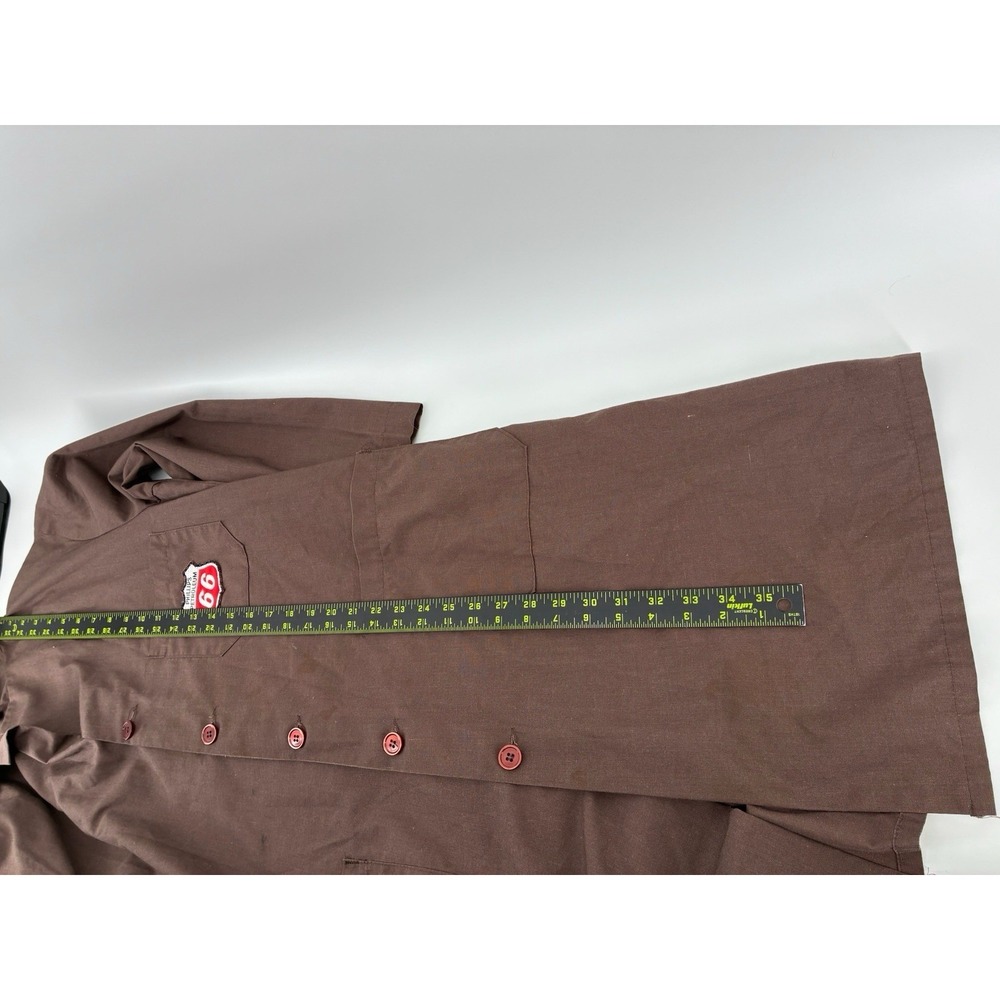 VNTG 70's Phillips 66 Mechanic Shop Coat Sears Work Brown Size Large Chore USA - Picture 7 of 8